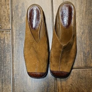 ANTONIO MELANI Brown Suede Slip-On Loafers